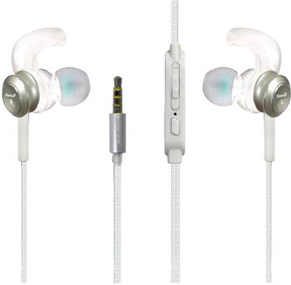 बरवा Extra Deep Bass Earphones With Microphone One Button Multi-Function Sweatproof वायर्ड हेडसेट