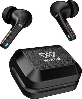 Wings Flobuds 300 Made In India TWS Earbuds with Leather Look Finish, Smart ENC,BT 5.3 Bluetooth Headset  (Black, True Wireless)