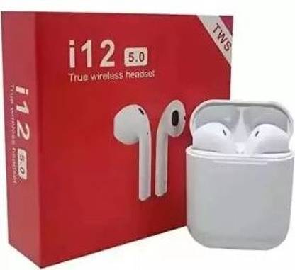 Vijay Sales i12 Bluetooth Headset (White, True Wireless) Bluetooth