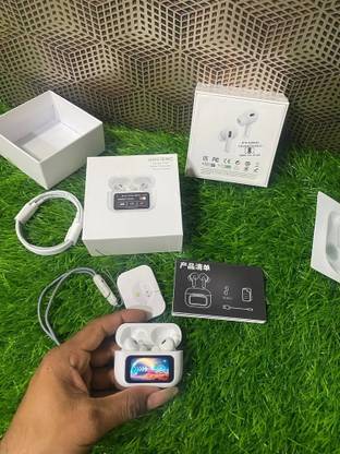 Brolan Airpods Earbuds Touch Display with ANC Working (wireless earphones) Bluetooth Gaming