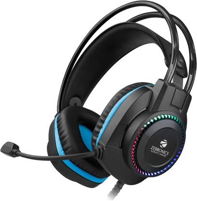 ZEBRONICS Zeb-Jet� Premium Headphone,LED Headband,Suspension Design, 2 mtr 3.5mm+USB Wired Gaming