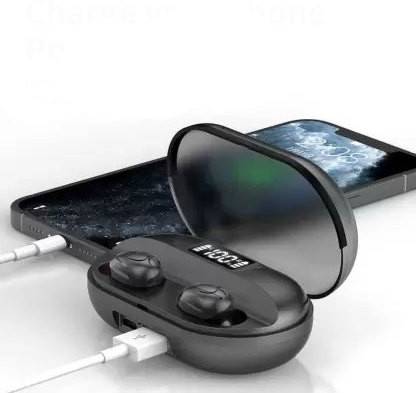 Zoom Tech High Quality T-2 Bluetooth Earbuds with Built-in Power Bank Black Bluetooth