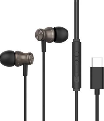 Hammer C-Type wired Earphones with Mic, Powerful Bass, In-line Control Wired