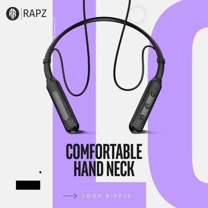RAPZ Neckband Loop Ripple Bluetooth Wired Earphones With Mic Upto 30 Hours Bluetooth