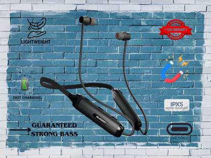 MR.NOBODY N50 Fast Charging,4 Days Backup,Hd Sound High Bass Neckband bluetooth B49 Bluetooth