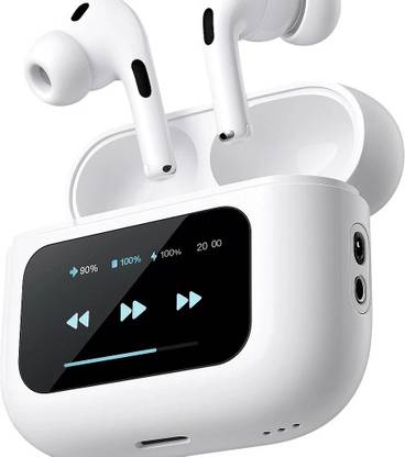 Sanvi Traders Airbuds pro with Display with LED Touch Screen Bluetooth(White) Bluetooth