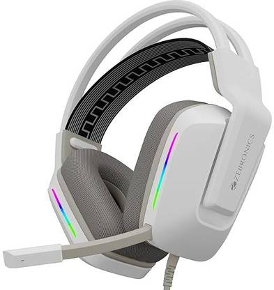 ZEBRONICS ZEB-HAVOC Premium Gaming Over Ear Headphone with Dolby Atmos Subscription(WHITE) Bluetooth & Wired