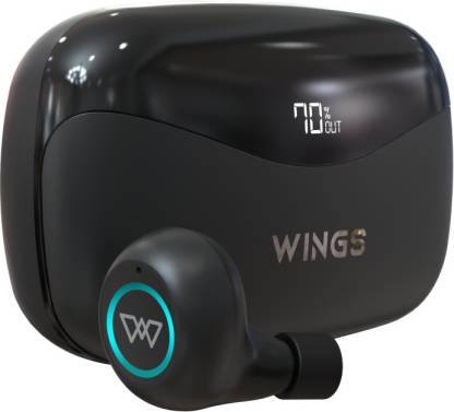 Wings PowerPods With PowerBank Function Bluetooth Headset  (Black, True Wireless)