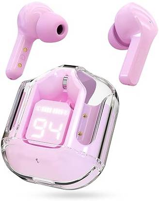 flyingkit Ultrapods Max, Transparent Case, LED Display, With ENC, Touch Control Bluetooth