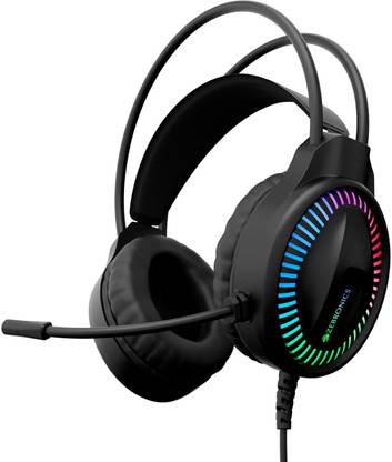 ZEBRONICS Zeb-Blitz C Dolby Atmos Premium Headphone, Flexible Mic,Type-C, RGB, Lightweight Wired Gaming