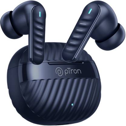 PTron Bassbuds Nova - AI ENC 4 Mics, 40hrs Playback, Deep Bass, 50ms Low Latency Bluetooth
