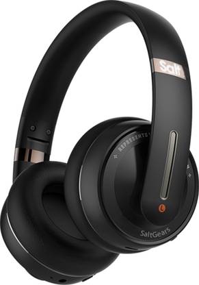 SaltGears Rockster Headphone, 40mm Drivers, 25hr Playback, Bluetooth5.1 (Black) Bluetooth & Wired