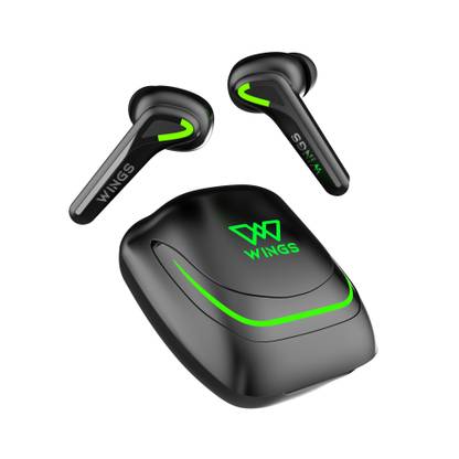 Wings Phantom 760 Earbuds with Low Latency Game mode, Bullet ChargeTM & App Support Bluetooth Gaming Headset  (Black, In the Ear)