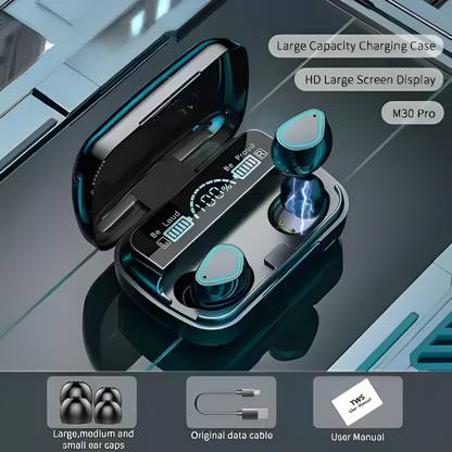 Seashot M19 TWS 5.0 Wireless Earbuds Touch Waterproof IP7X LED Digital Display Bluetooth