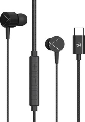 ZEBRONICS Zeb-Buds C2, Type-C , In-Line Mic, 10mm Drivers, Metallic Design, Braided Cable Wired