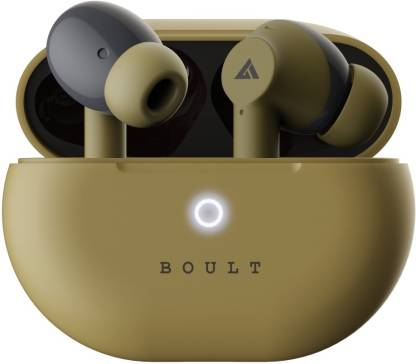 Boult Audio W40 with Quad Mic ENC, 48H Battery Life, Low Latency Gaming, Made in India, 5.3v Bluetooth Headset  (Khaki Green, True Wireless)