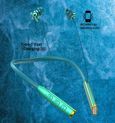 GEMFLY N80 Vibration Alert 50 Hours Playtime Cancellation Waterproof Neckband N37 Bluetooth