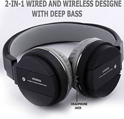 YAROH E3_SH-12 Wireless Bluetooth Over the Ear Headphone with Mic Bluetooth