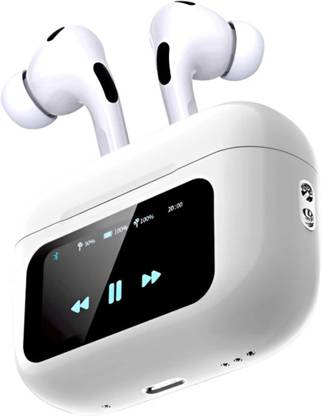 Sanvi Traders Airbuds pro with Display with LED Touch Screen Bluetooth(White) Bluetooth