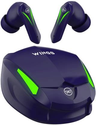 WINGS Phantom 550 Earbuds with Low latency Game mode, 45hr Playtime, Touch Controls Bluetooth Gaming