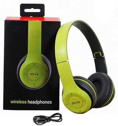Techobucks New Wireless Headphones with Stereo Memory Card Support Bluetooth Headset Bluetooth