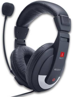 iball Rocky Wired Over Ear Headphones with Mic Bluetooth & Wired