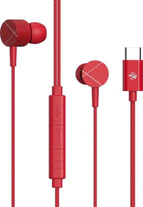 ZEBRONICS Zeb-Buds C2, Type-C , In-Line Mic, 10mm Drivers, Metallic Design, Braided Cable Wired