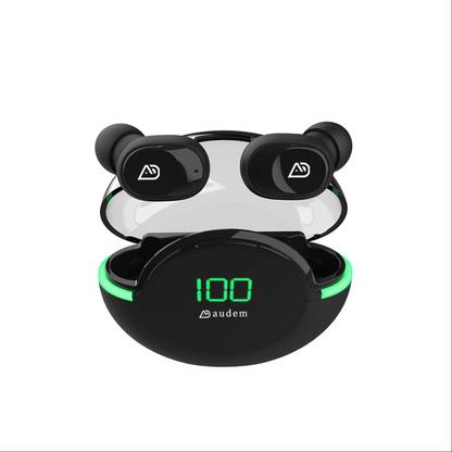 Audem AtomBuds 111 InEar Wireless Bluetooth TWS, High Bass with Mic, Digital Display Bluetooth