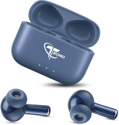 Techio TuneBlitz TWS with Balanced Audio, Voice Assistant & Fast Pairing Bluetooth