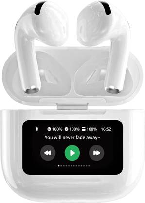 FITRIC Touch Screen Display Wireless Earbuds | Smart LED Display | 40H Playtime Bluetooth without Mic