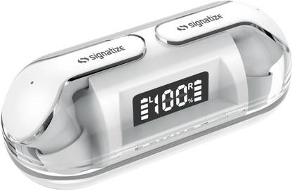 SIGNATIZE Bluetooth Truly,Up to 30 Hours Playtime, IPX-5 Rated, Type-C Charging Case Bluetooth