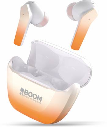 Boom Tarang 3020 TWS Earbuds with Case Cover, 50 hrs Playtime, 3D Sound, ENC, RGB LED Bluetooth Gaming