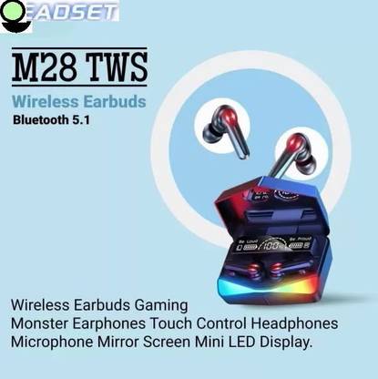 Bashaam HA244 M28_ MAX BLUETOOTHPlayback with Power BankWireless Earbuds (PACK OF 1) Bluetooth
