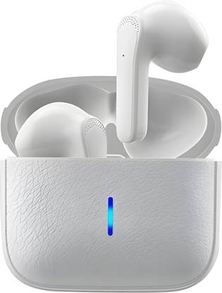 TEQIR AirBuds XT-8 with 48Hrs Payback Music, with ENC & 11.2mm Drivers (White 2) Bluetooth Gaming