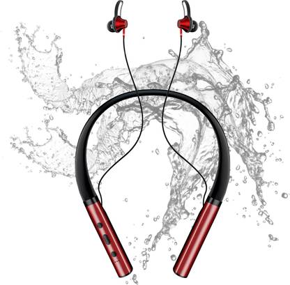 NOYMI Bluetooth Waterproof Wireless Neckband 300 hrs Standby Support TF Card Earphones Bluetooth
