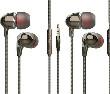 MICROBOTS Wired In-Ear Earphones with Mic & 3.5mm Jack – Deep Bass, Tangle-Free Cable Wired