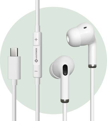 MAK POWER Type-C Wired Earphone, With HD Quality, In-Line Mic, 120 cm Tangle-Free Cable Wired