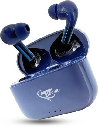 Techio Buds Xero tws earbud w7 Upto 50 Hours Playtime Type C (White, True Wireless) Bluetooth