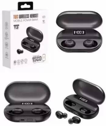 FRONY TRE_798A_Bluetooth Earbuds T-2 Headphones 5.0 Mini Stereo Calling Music (Black) Bluetooth Gaming