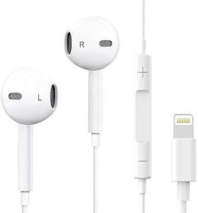 Vntex Lightning Headphones Stereo Sound, Noise Isolation With Vol Controls Wired