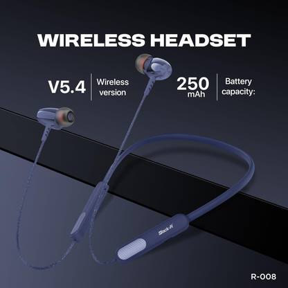 black-r Bluetooth in Ear Neckband Bluetooth Headset R-008 Wired