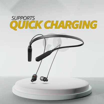Ubon CL-355 Wireless v5.0 Neckband with 24Hours Playtime|Dual Pairing|250mAh Battery Bluetooth  (Black, In the Ear