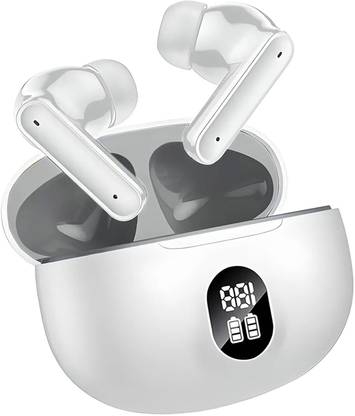 Qvee Airpods 60 HRS Playback, UltraPods Bluetooth Wireless Earphones Mic High Bass-9 Bluetooth