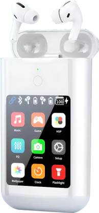 Rocktouch Wireless Earbuds with 2.8-inch Touch Display, 8000mAh Power Bank Bluetooth