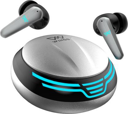 Wings Phantom 450 Made In India Low Latency 40ms Smart ENC Gaming Earbuds Bt 5.3 Bluetooth Headset  (Grey, True Wireless)