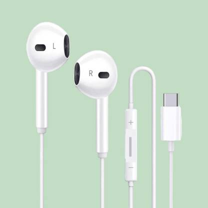 Bxeno Type C Earphone with Mic for S22 Ultra,Tab S8, A53 5G,Z Fold3, S21[WHITE3] Wired