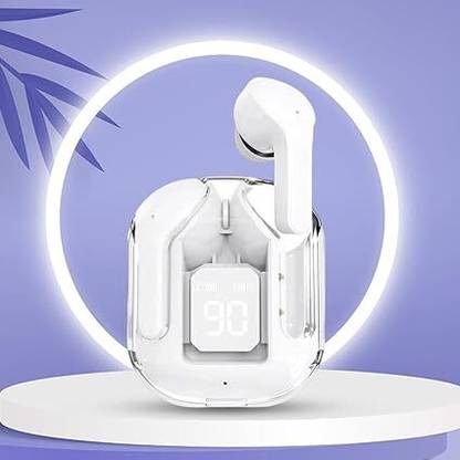 BASS BLING Wireless Earbuds, Transparent Charging Case, LED Digital Display, Touch Control Bluetooth