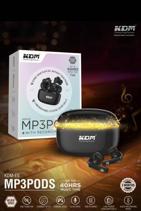 KDM E5 mp3pods with Gaming mode & recording music In-build 4gb ram earbuds Bluetooth
