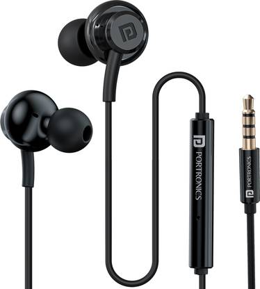 Portronics Conch Gama Earphone,1.2m Tangle Free Cable, Mic, 3.5mm Aux Port Wired Gaming