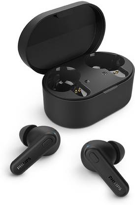 PHILIPS TAT1108BK/00 In Ear Earbuds, 15H Play Time, 6mm Dynamic Drivers, IPX4 Bluetooth